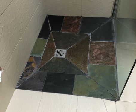 indoors and outdoors shower floor